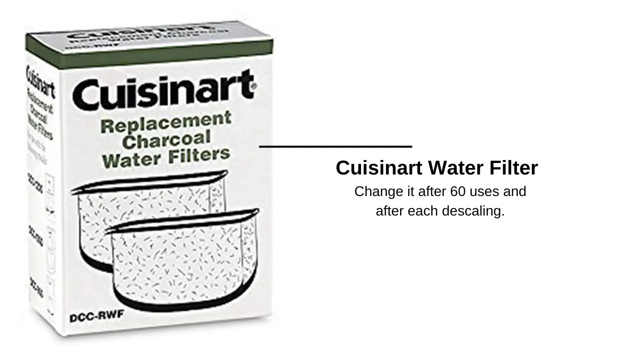 Cuisinart Water Filter - Change it after 60 uses and after each descaling